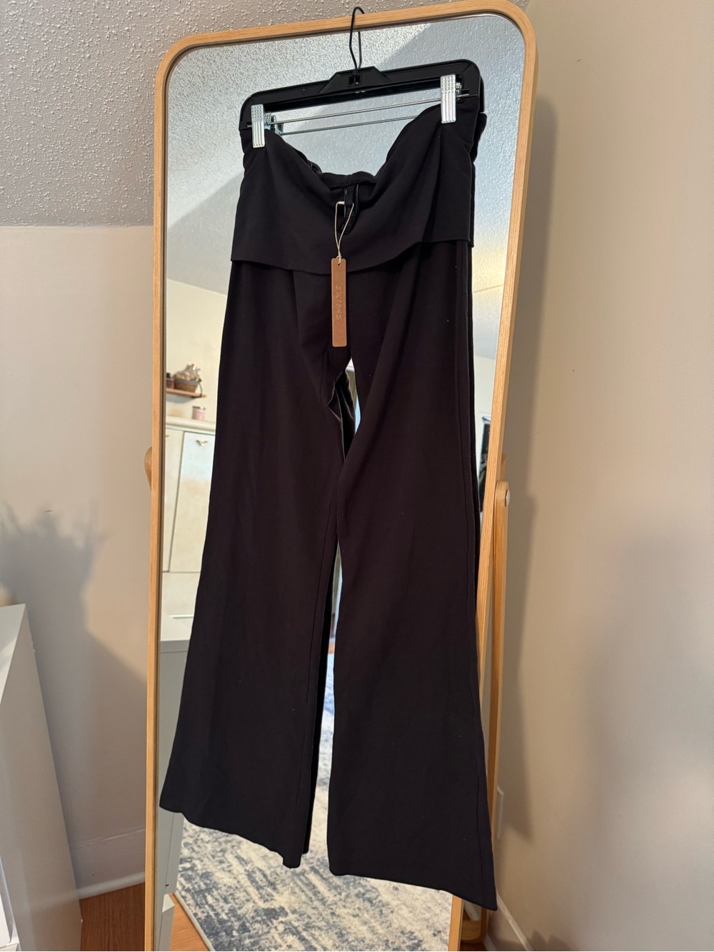 Skims Women’s High-Waist Foldover Black Lounge Pants